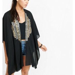 Express Black Sequin Embellished Wrap